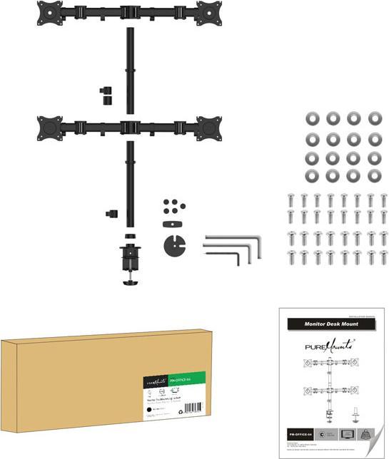 Immagine prodotto Purelink Supporto per monitor PureMounts - 4 monitor (Tavolo, 27")