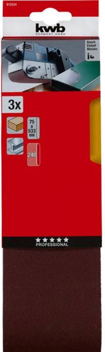 Actual product image kwb 3 sanding belts (240)