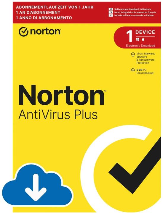 Norton Antivirus Plus (1 Device, 2GB) (1 User, 1 Devices/Users, 12 months)