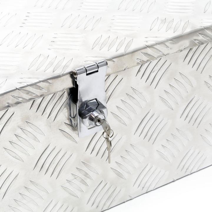 Produktbild Wiltec Werkzeugbox 76x32x24,5cm Silberfarben Transportbox Werkzeugkiste Alubox