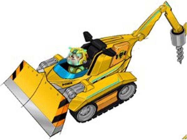 Actual product image Spin Master Paw Patrol Aqua Pups Deluxe Vehicle Rubble