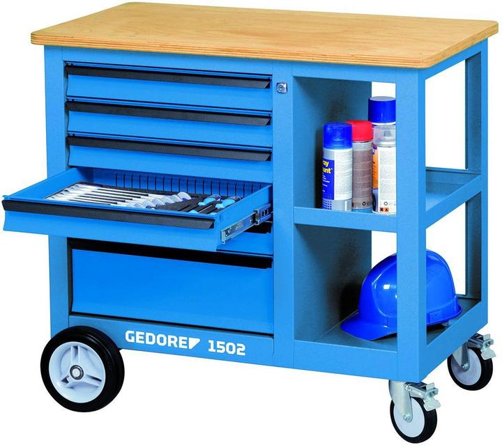 Produktbild Gedore 1502 S Rollwerkbank mit 6 Schubladen und Schraubstock (95 cm, 55 cm)