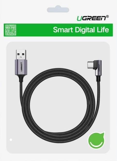 Produktbild Ugreen USB-C gewinkelt zu USB-A 2.0 A Datenkabel (2 m, USB 2.0)