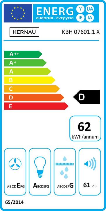 Energy Label Kernau KBH 07601 X (Flat-screen hood)