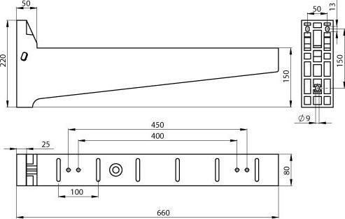 Image du produit Unex 66603-48 Console isolante sans halogène 600 en U48X RAL7038