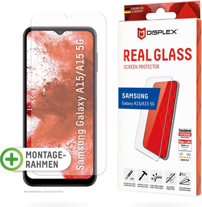 Actual product image Displex Real Glass, 2D Panzerglas (1 Piece, Samsung Galaxy A15 5G, Samsung Galaxy A15)