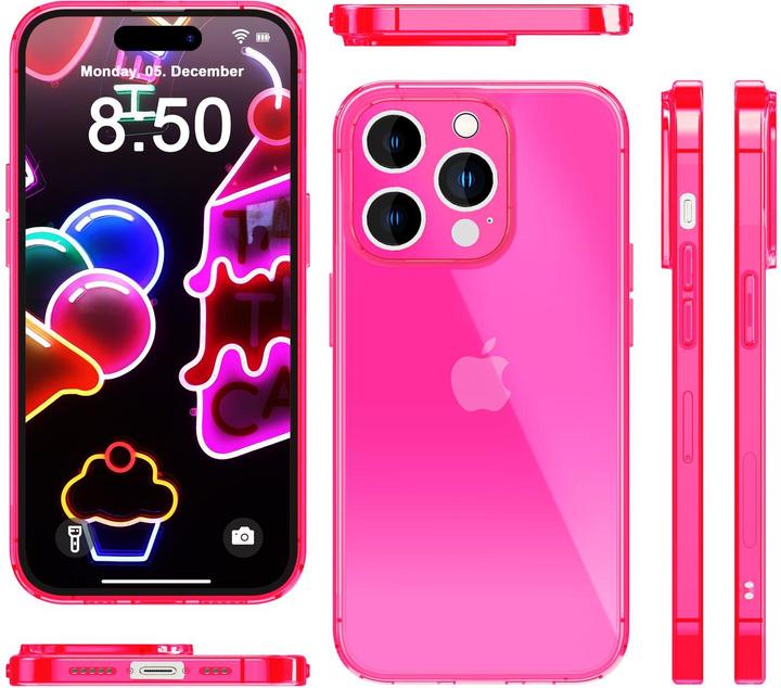 Actual product image Nalia Clear Transparent Neon Silicone Sleeve (Apple iPhone 14 Pro Max)