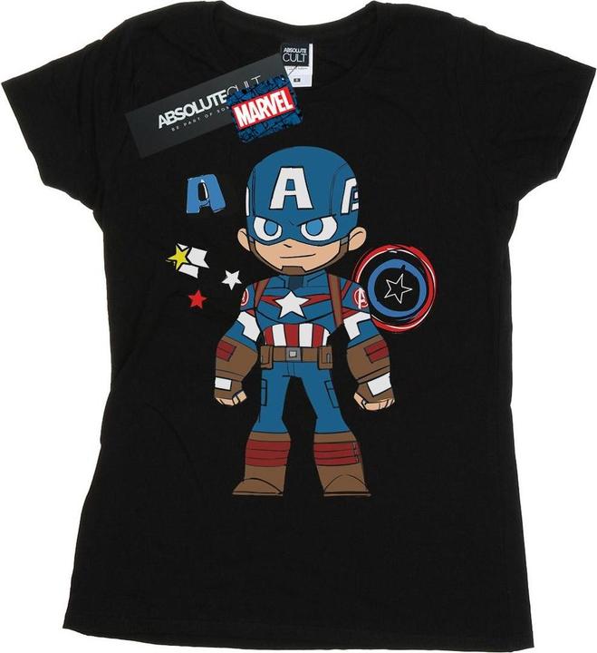 Actual product image Womens/Ladies Captain America Sketch Cotton T-Shirt (S)