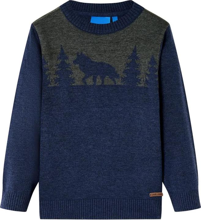 Image du produit VidaXL Pullover Enfant Tricoté Bleu Marine 128,Matière : 100 (128)