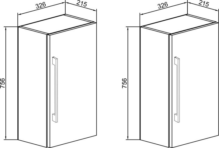 Produktbild VCM Holz Badmöbel Hochschrank Badinos 2 Drehtüren (33 x 22 x 150 cm)