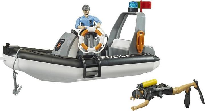 Produktbild Bruder bworld Polizei Schlauchboot mit Polizist