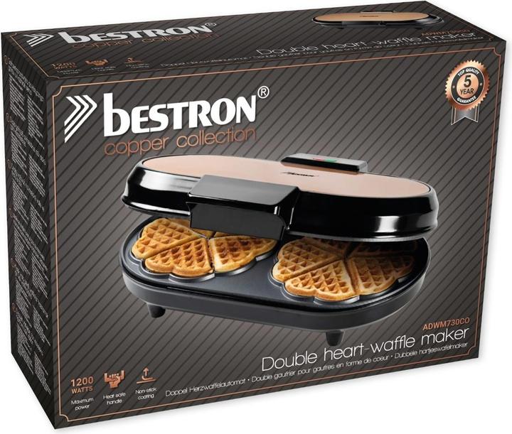 Produktbild Bestron Doppel-Waffeleisen für klassische Herzwaffeln