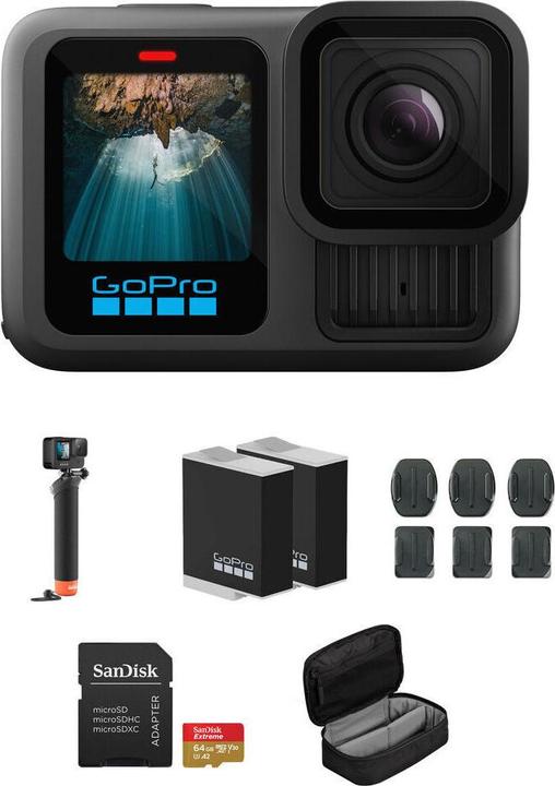 Productafbeelding GoPro HERO13 Black Accessory Hard Bundle (inkl. 64 GB MicroSDXC-Karte) (60p, Bluetooth, WiFi)