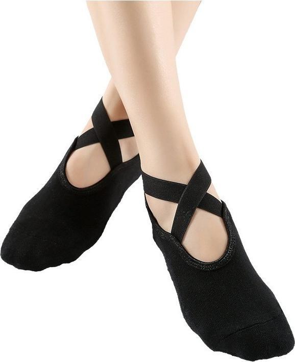 Stride Anti-Rutsch Pilates Yoga Sport Socken (One Size) - 1 Paar Schwarz (One Size)