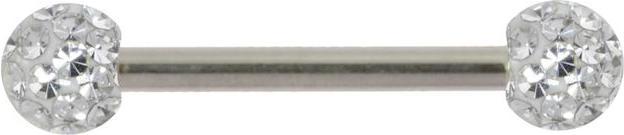 Bijouteria Brustpiercing (Chirurgenstahl 316L, Epoxiharz, Kristall)