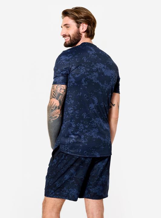 Produktbild Domyos Men's Short-Sleeved Crew Neck Breathable Fitness T-Shirt - Navy Blue (XL)