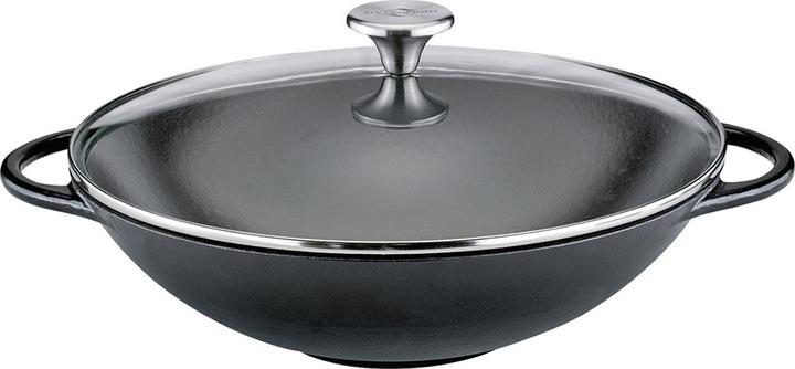 Image du produit Küchenprofi Wok Set 30 cm noir avec couvercle en verre (30 cm, Ensemble de casseroles et de poêles de cuisson, Fonte)