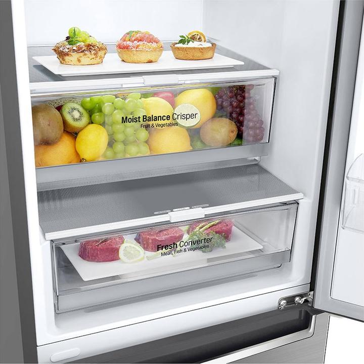 Actual product image LG GBB61PZGFN Front: Steel, height 186 cm (341 l)