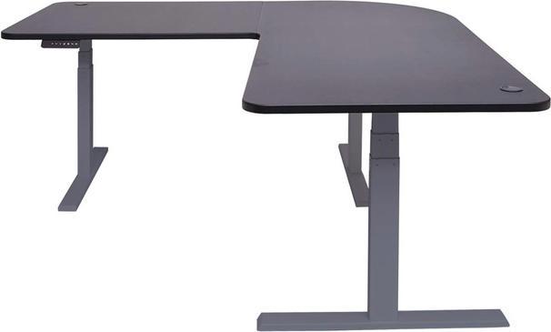 Produktbild Swisshandel24 Eck-Schreibtisch, Computertisch, elektrisch höhenverstellbar 178x178cm 84kg schwarz, anthrazit-gra