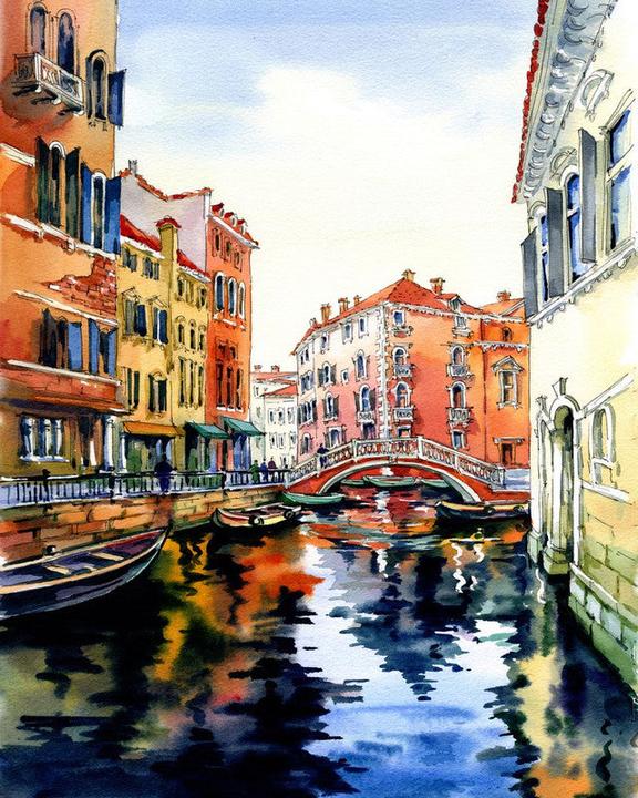 Immagine prodotto Figured'Art Dipingere con i Numeri con Cornice - Venezia ad acquerello