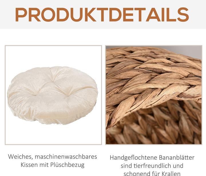 Actual product image PawHut Cat house made of rattan weave (Cat)