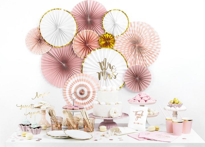 Immagine prodotto Partydeco Set di cake topper amore, dolce, yum 13 cm, 6 pezzi, oro
