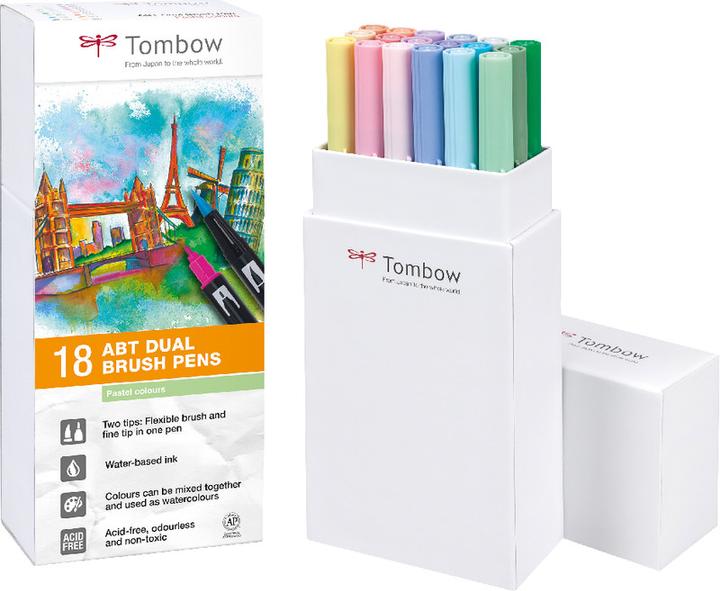 Produktbild Tombow ABT Dual Brush Pen (Pastellkombi, 18 x)