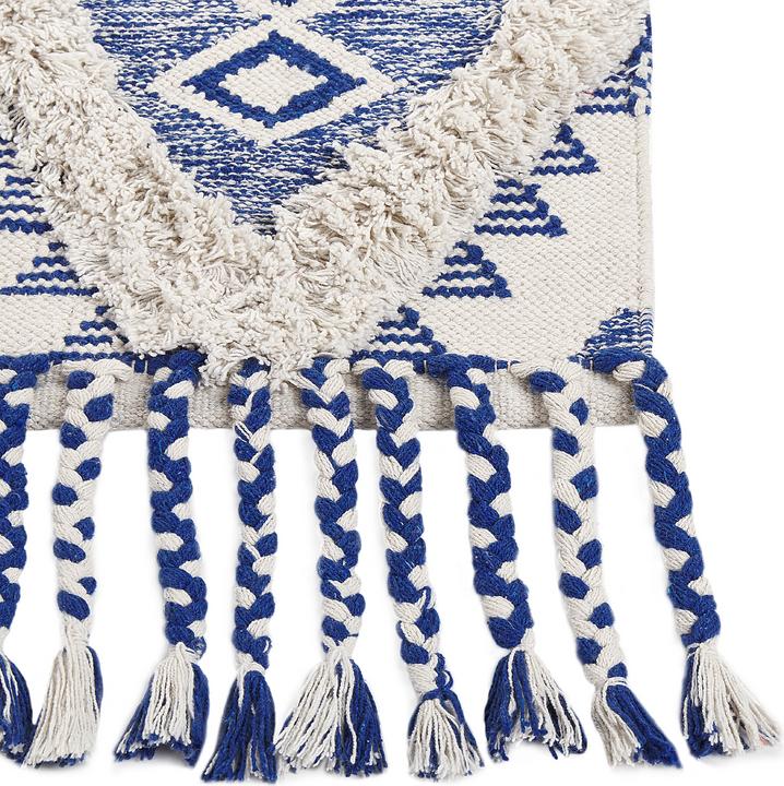 Immagine prodotto Beliani Tappeto in cotone 140 x 200 cm Beige e Blu MANAVGAT Lumarko. (140 x 200 cm)