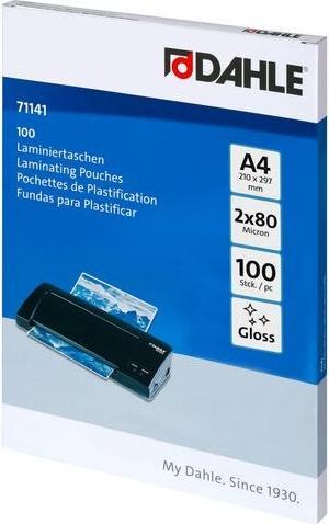 Actual product image Dahle Laminating pouches A4 160mi 100s 213x303mm/2x80micron/ pack of 100 (A4, 100 Piece, 80 µm)