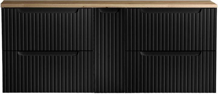 Produktbild En.Casa Waschtisch Newport 140x60x40 cm Schwarz/Eichenoptik