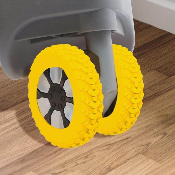 Actual product image Swissdetector Suitcase tire cover - Silent - 8 Pcs - Yellow (Luggage scale)