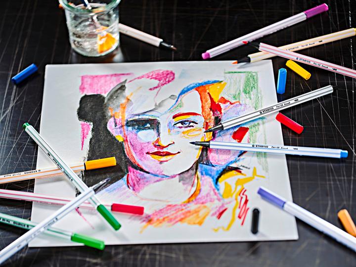 Produktbild STABILO Pen 68 Brush Arty 12er Etui (Mehrfarbig, 12 x)