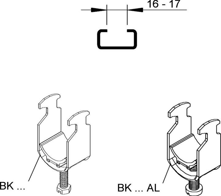Produktbild Niedax NIE BK58AL HammerfuÃ-BÃ¼gelschelle fÃ¼r 1 Kabel D54-58mm Aluminium
