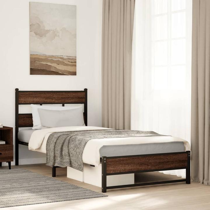 Produktbild VidaXL Metallbett Bett Lattenrost Einzelbett Bettgestell ohne Matratze 100x200cm (100 x 200 cm)