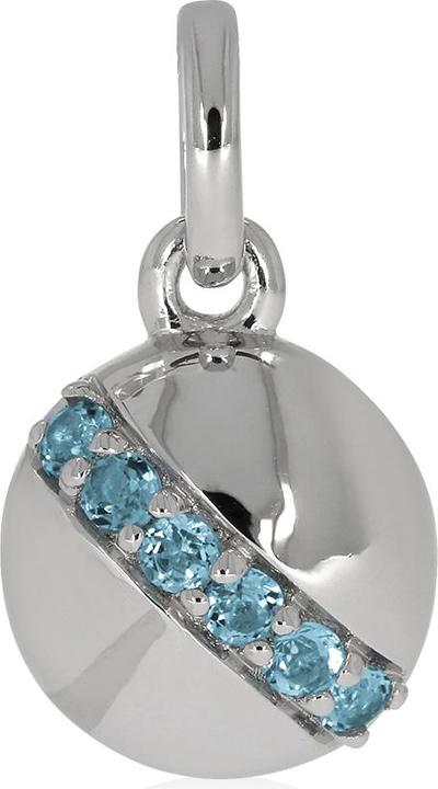 Immagine prodotto Xen Ciondolo con 6 topazi blu svizzeri di circa 0,30 ct. placcato in rodio (Argento 925)
