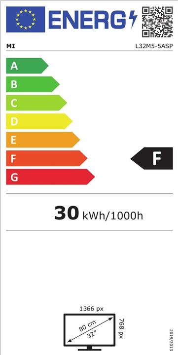 Energie-Label Xiaomi L32M55ASP (32", M5, LCD, HD)