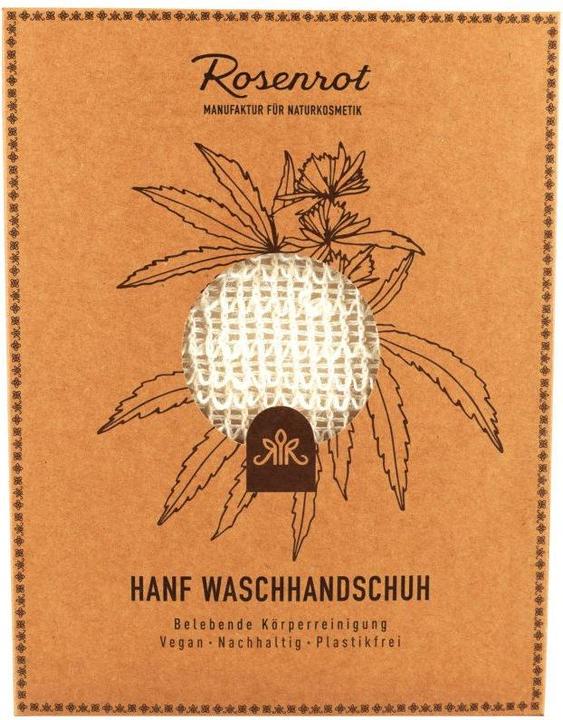 Produktbild Rosenrot Hanf Waschhandschuh