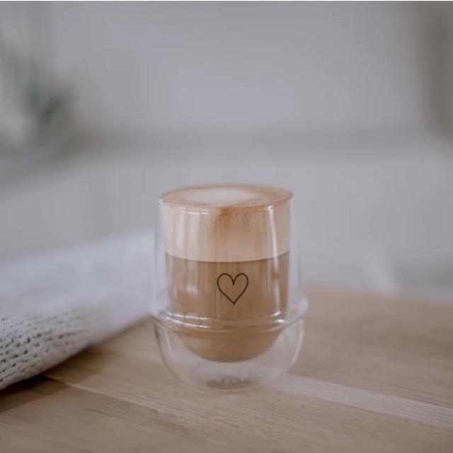 Produktbild Eulenschnitt Cappuccino Glas - Herz (220 ml, 1 x)