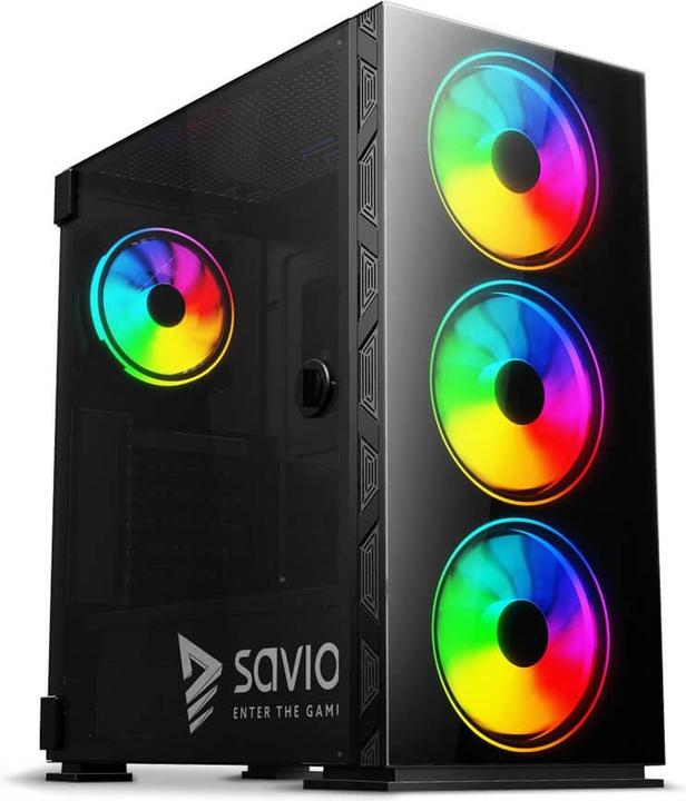 Actual product image Savio PC Case Prime X1 ARGB Glass Black (ATX, mATX, Mini-ITX)
