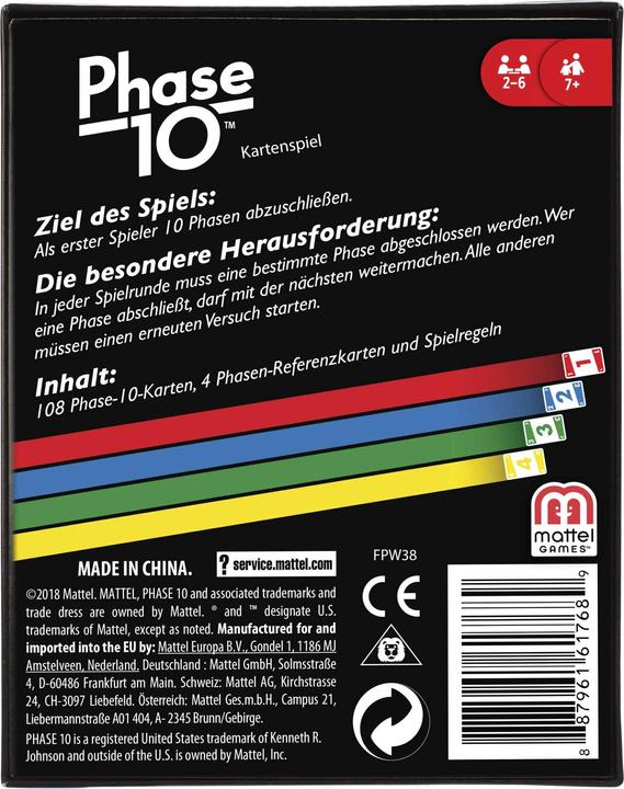 Produktbild Mattel Games Phase 10 Kartenspiel (Deutsch)