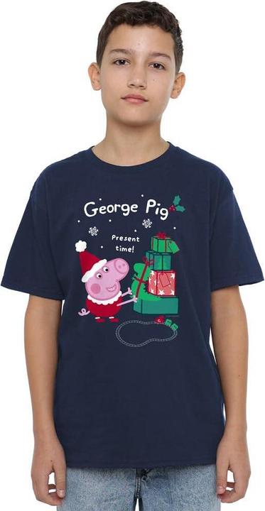 Actual product image Peppa Pig Childrens/Kids George Pig Present Christmas T-Shirt (140)