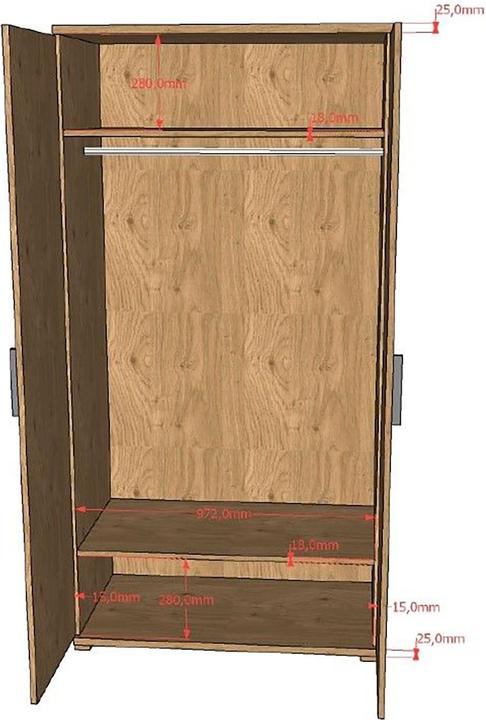 Produktbild Vipack Kleiderschrank Sam (101 cm)