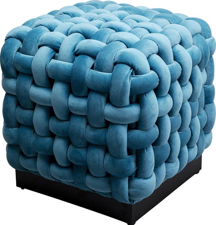 Actual product image Kare Design Hocker Weave Square Blau 47x47cm