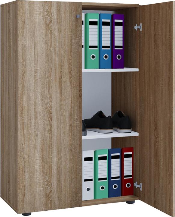 Produktbild VCM Holz Büroschrank Aktenregal Lona 3 Fächer mit Drehtüren (70 x 40 x 111 cm)