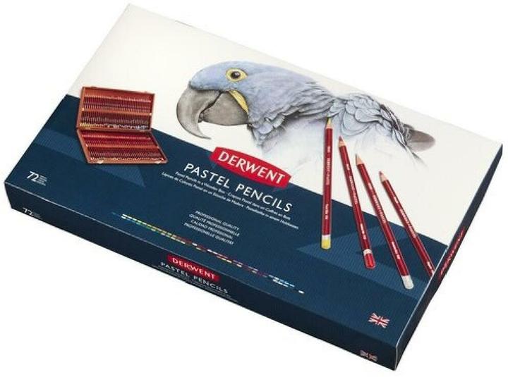 Actual product image Derwent Pastel pencils gift set in wooden box, 72 pieces (Multicoloured, 72 x)