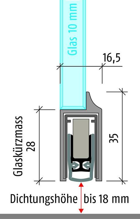 Image du produit Planet Joint de porte abaissé KG-D8, silicone RD