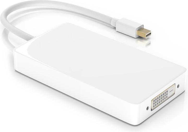 Produktbild CSL 3in1 Mini DisplayPort zu HDMI, DVI, VGA Adapter Konverter, miniDP 1.2 4k 3840x2160 UHD 2160p, 0,15m (HDMI, DVI, VGA, 8.50 cm)
