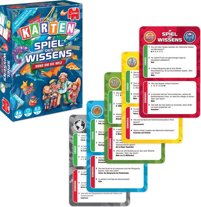 Actual product image Jumbo Game of knowledge Around the world card game (German)
