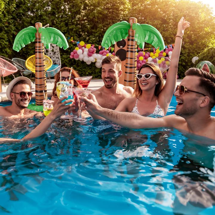 Actual product image Relaxdays 3x inflatable palm tree