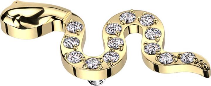 Immagine prodotto Star Piercing Dermal Anchor Snake cristalli placcati oro argento (senza ottone, Titanio G23)